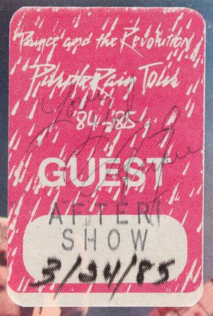 Lot #394 Prince Signed 'After Show' Pass - 'Purple Rain Tour' - Image 2