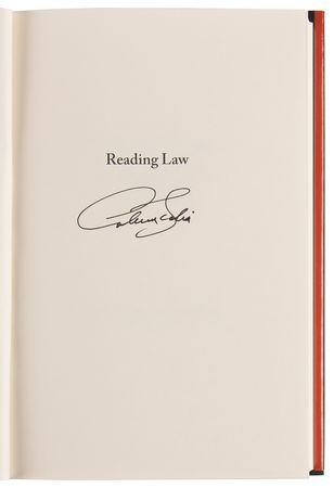 Lot #224 Antonin Scalia Signed Book - Reading Law - Image 4