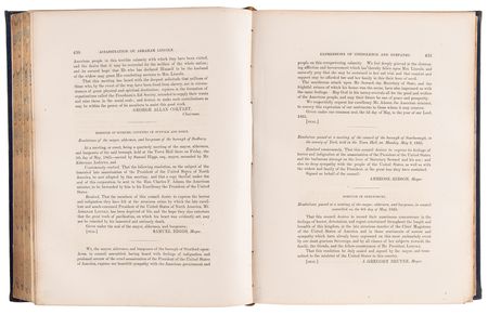 Lot #10 William H. Seward Signed Resolution of Congress: Presenting a Volume Commemorating Condolences Received in the Wake of the Assassination of Abraham Lincoln - Image 6