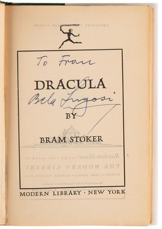 Lot #460 Bela Lugosi Signed Book - Dracula by Bram Stoker - Image 4