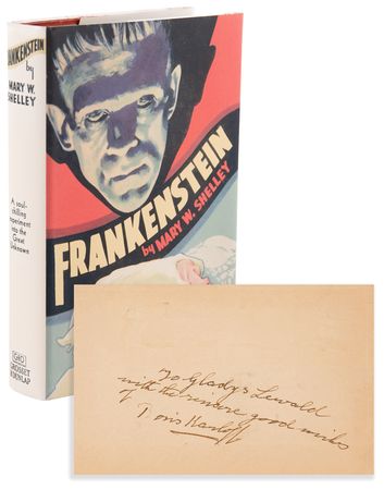 Lot #455 Boris Karloff Signed Book - Frankenstein by Mary Shelley - Image 1