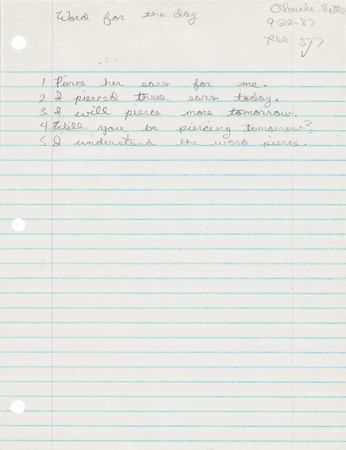 Lot #589 Heather O'Rourke Signed Handwritten