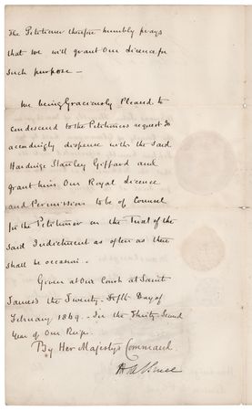 Lot #219 Queen Victoria Document Signed - Image 2