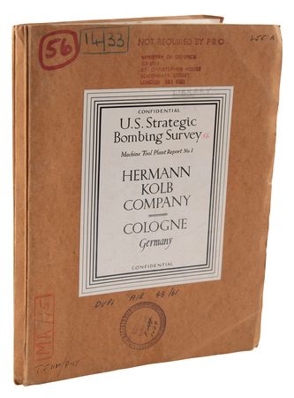 Lot #281 WWII: U.S. Strategic Bombing Survey Manual - ‘Machine Tool Plant Report No. 1' (Hermann Kolb Company, Cologne, Germany) - Image 1