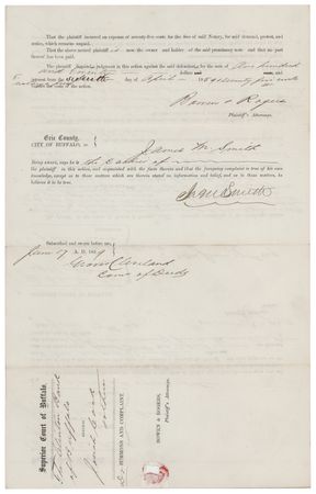 Lot #33 Grover Cleveland Early Document Signed as the 22-Year-Old Commissioner of Deeds for Buffalo, New York - Image 4