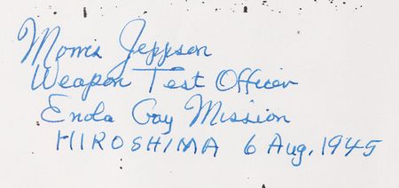 Lot #248 Enola Gay: Morris Jeppson Signed and Annotated 'Little Boy Bomb' Blueprints (24? x 18?) - Image 2