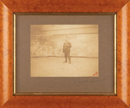 Lot #292 Claude Monet Signed Photograph by Pierre Choumoff - At Work on His Beloved ?Water Lilies? Series - Image 2