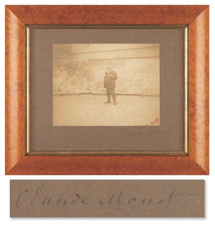 Lot #292 Claude Monet Signed Photograph by Pierre Choumoff - At Work on His Beloved ?Water Lilies? Series - Image 1