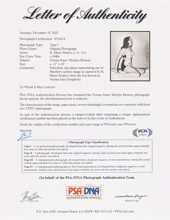 Lot #579 Marilyn Monroe Oversized Original Photograph - PSA Type I - Image 2