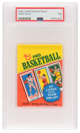 Lot #667 1980 Topps Basketball Wax Pack - PSA NM 7 - Image 1