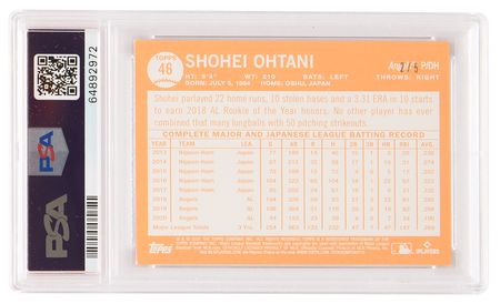 Lot #750 2021 Topps #46 Shohei Ohtani (Ltd. Ed. #2/5) - PSA NM-MT 8 - Image 2