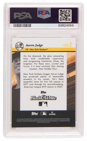 Lot #722 2023 Topps B&W #GH1 Aaron Judge (Ltd. Ed. #49/50) - PSA MINT 9 - Image 2