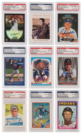 Lot #683 Baseball (28) Signed Baseball Cards with Maddux, Puckett, and Halladay - Image 1