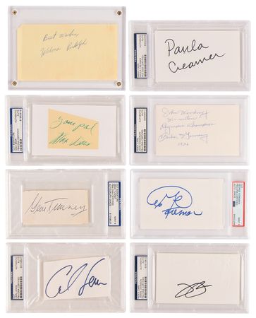 Lot #766 Sports (16) Autographs with Mario Andretti, George Foreman, and Carl Lewis - Image 2