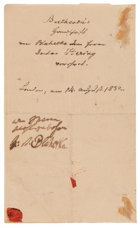 Lot #371 Ludwig van Beethoven Autograph Letter Signed, Arranging a Meeting with the Father of a Child Prodigy Pianist - Image 3