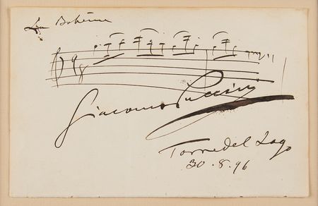 Lot #374 Giacomo Puccini Autograph Musical Quotation Signed for 