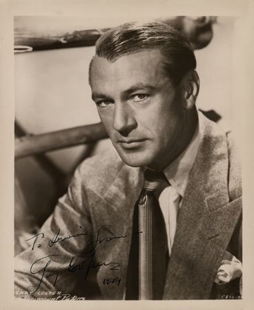 Lot #507 Gary Cooper Signed Photograph