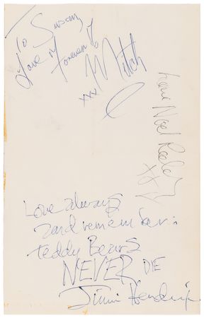 Lot #392 Jimi Hendrix Experience Signatures (Odeon Theatre, Birmingham - April 19, 1967) - 