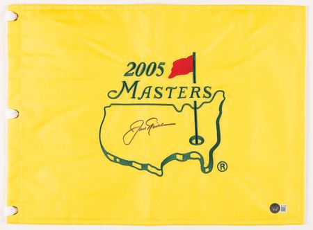 Lot #744 Jack Nicklaus Signed Golf Flag - 2005 Masters - BAS 10 - Image 1
