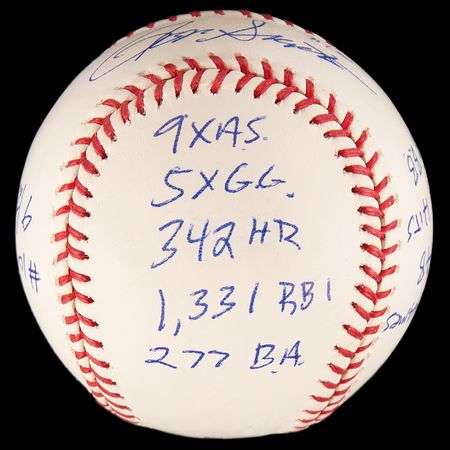 Lot #759 Ron Santo Signed Baseball - 'Statball' - Image 4