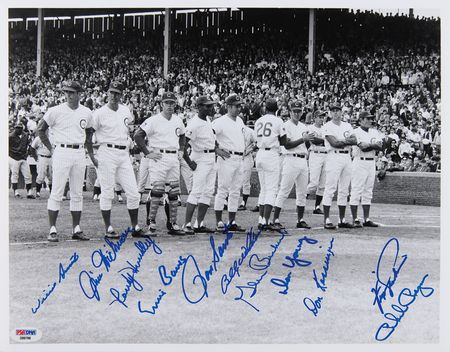 Lot #700 Chicago Cubs: 1969 Team-Signed Photograph
