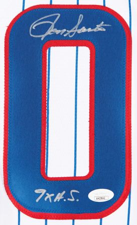 Lot #760 Ron Santo Signed Chicago Cubs Baseball Jersey - Image 2