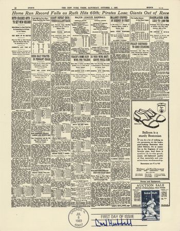 Lot #684 Baseball Hall of Famers (15) Signed First Day  Commemorative Prints with DiMaggio, Durocher, and Hubbell - Image 13