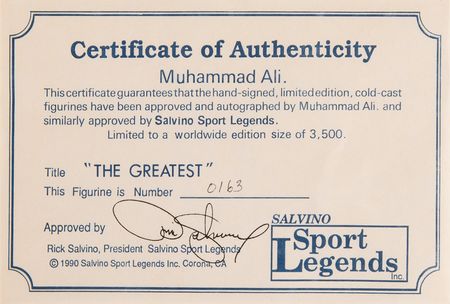 Lot #677 Muhammad Ali Signed Salvino Figurine (Ltd. Ed. #0163/3500) - Image 5