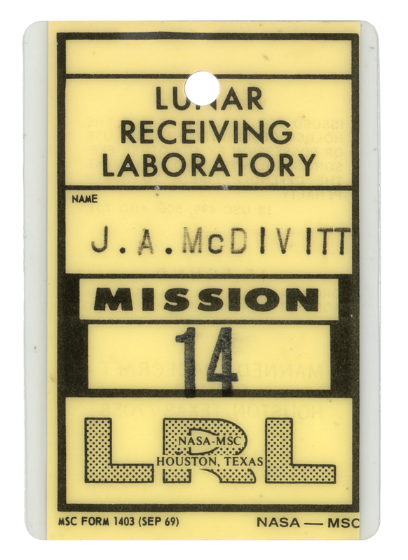 Lot 8299 Jim McDivitt's Apollo 14 Lunar Receiving Laboratory Badge