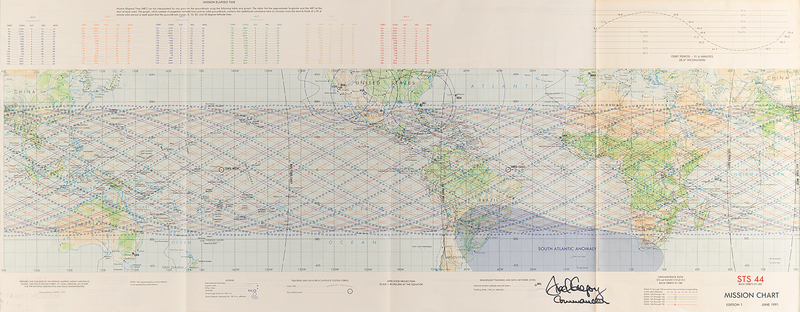 Lot 8540 Fred Gregory Signed STS-44 Mission Chart