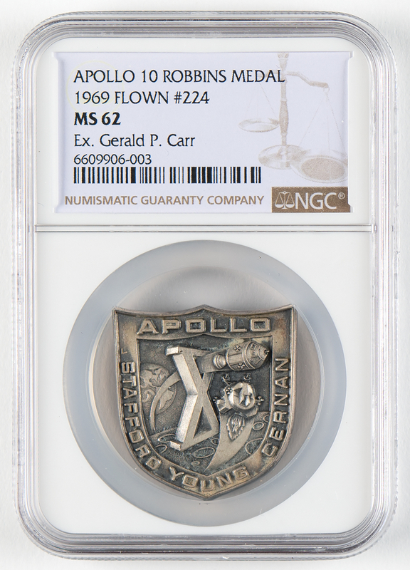 Lot 8168 Apollo 10 Flown Robbins Medallion - NGC MS 62 - From the Personal Collection of Jerry Carr