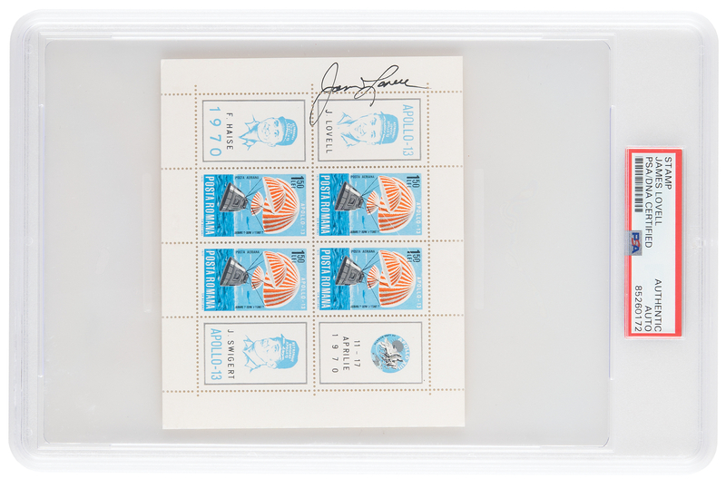 Lot 8295 James Lovell Signed Stamp Block