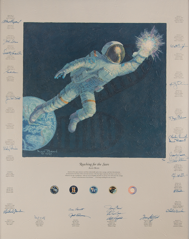 Lot 8436 Astronauts (24) Multi-Signed Print by Alan Bean - 'Reaching for the Stars' (Ltd. Ed. #82/1500)