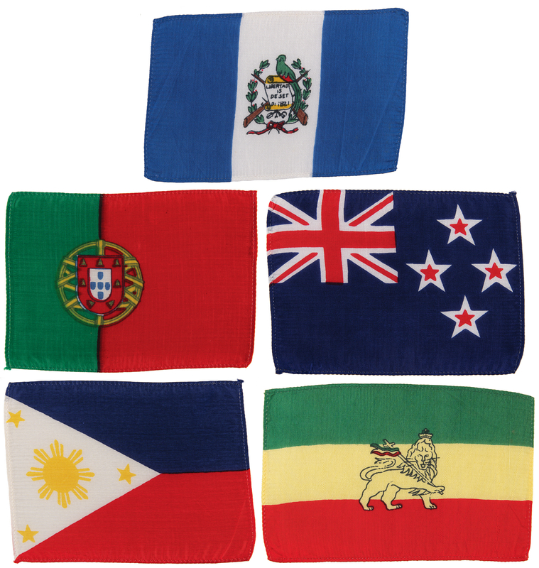 Lot 8306 Apollo 14 Flown Flags of Nations (5) - From the Personal Collection of Edgar Mitchell