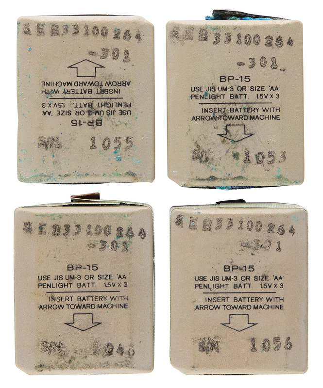 Lot 8316 Apollo 14 Voice Recorder Batteries (4) [Attested Flown] - From the Personal Collection of Edgar Mitchell