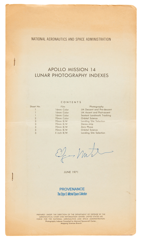Lot 8327 Apollo 14 Lunar Photography Indexes - From the Personal Collection of Edgar Mitchell