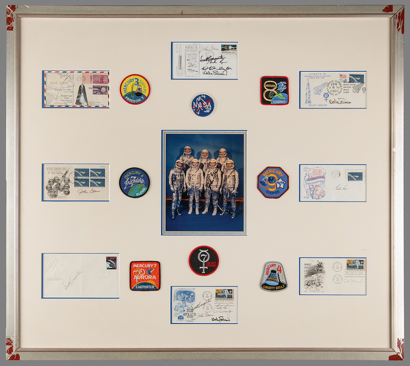 Lot 8053 Mercury Astronaut Autograph Display (18) with Multi-Signed FDCs and Photograph