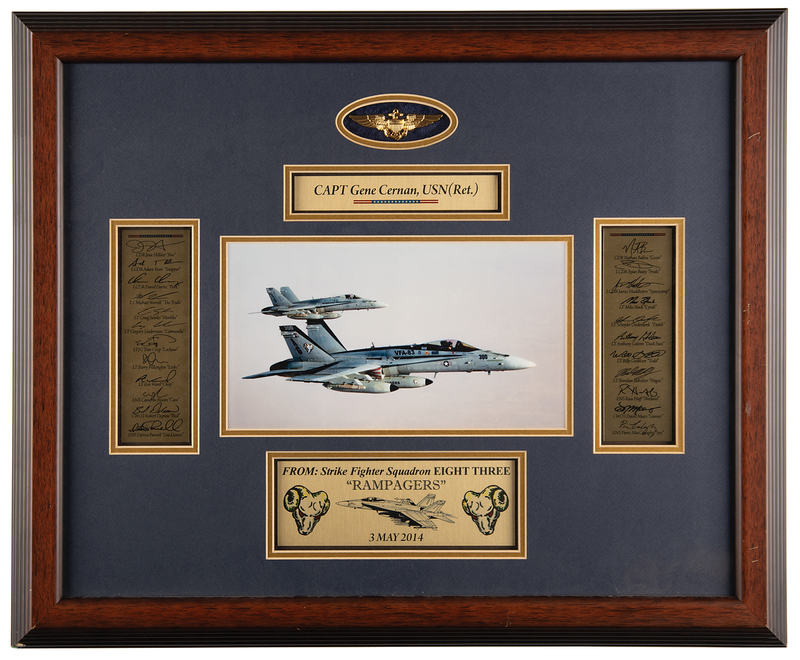 Lot 8419 Gene Cernan's 'U.S. Navy VFA-83 Rampagers' Presentation Display - From the Personal Collection of Gene Cernan
