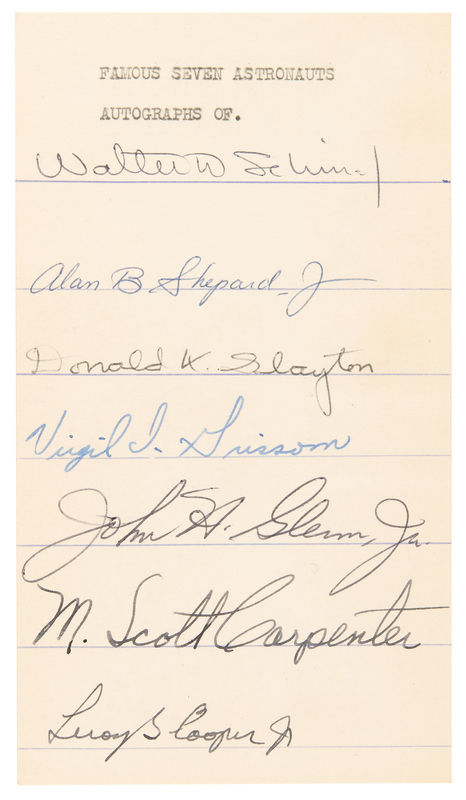 Lot 8052 Mercury 7 Signatures