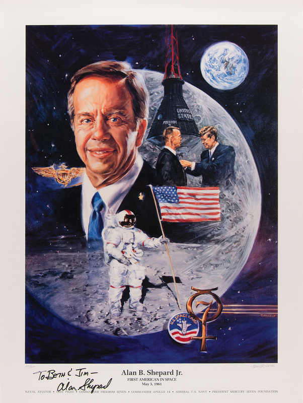 Lot 8070 Alan Shepard Signed Print - 'First American in Space' (Ltd. Ed. #190/2000)