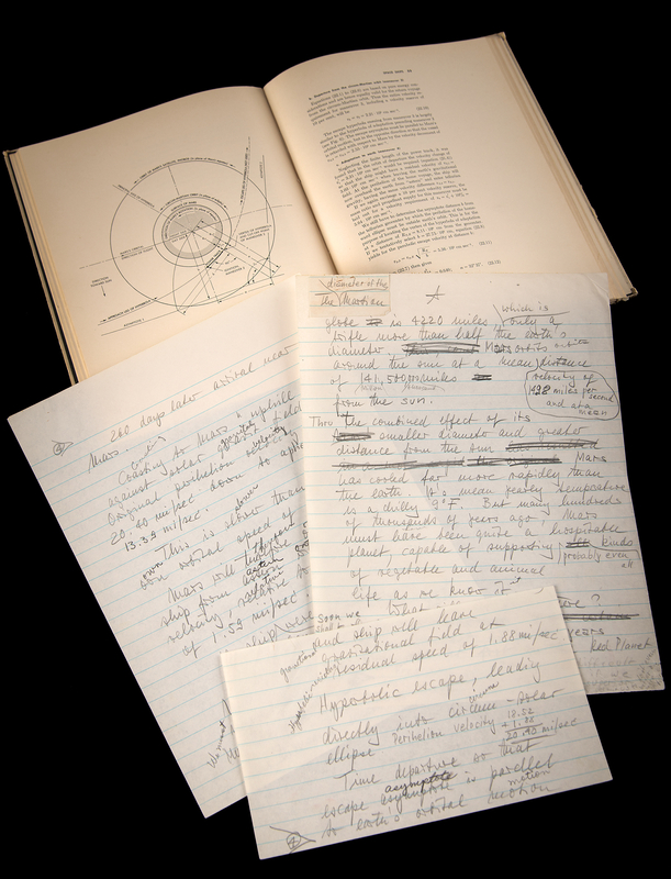 Lot 8504 Wernher von Braun Handwritten Manuscript Notes on Exploring Mars: 