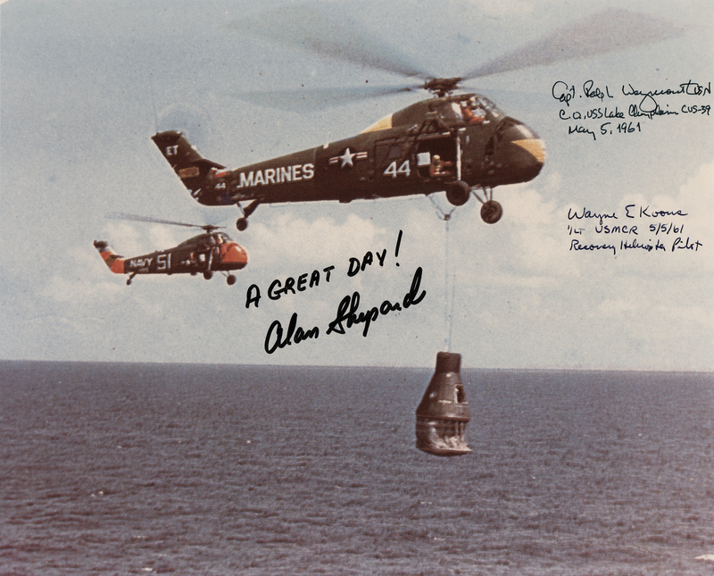 Lot 8067 Alan Shepard and Freedom 7 Recovery Leaders Signed Photograph