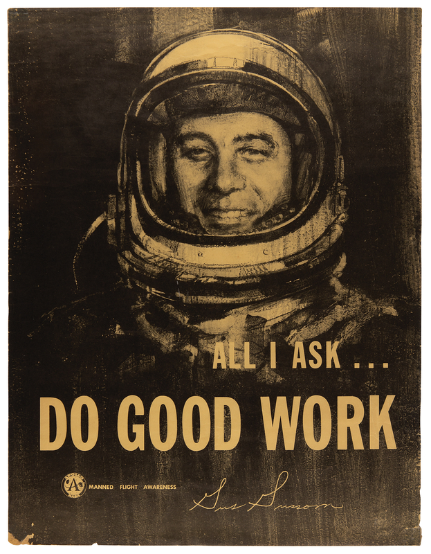 Lot 8049 Gus Grissom Scarce 'Manned Flight Awareness' Poster (17? x 22?)