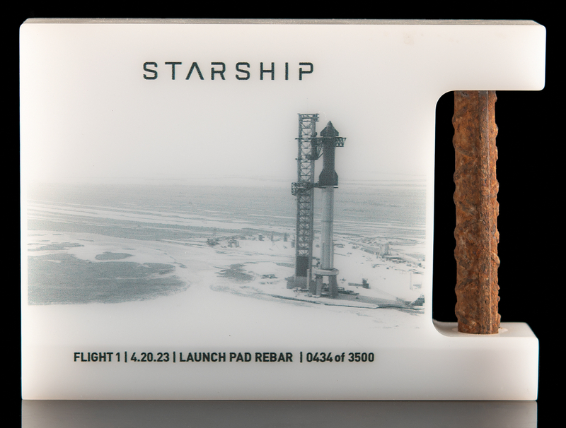 Lot 8635 SpaceX Starship IFT-1 Launch Rebar Display