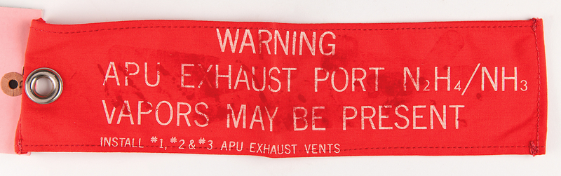 Lot 8547 Space Shuttle APU Remove Before Flight Banner
