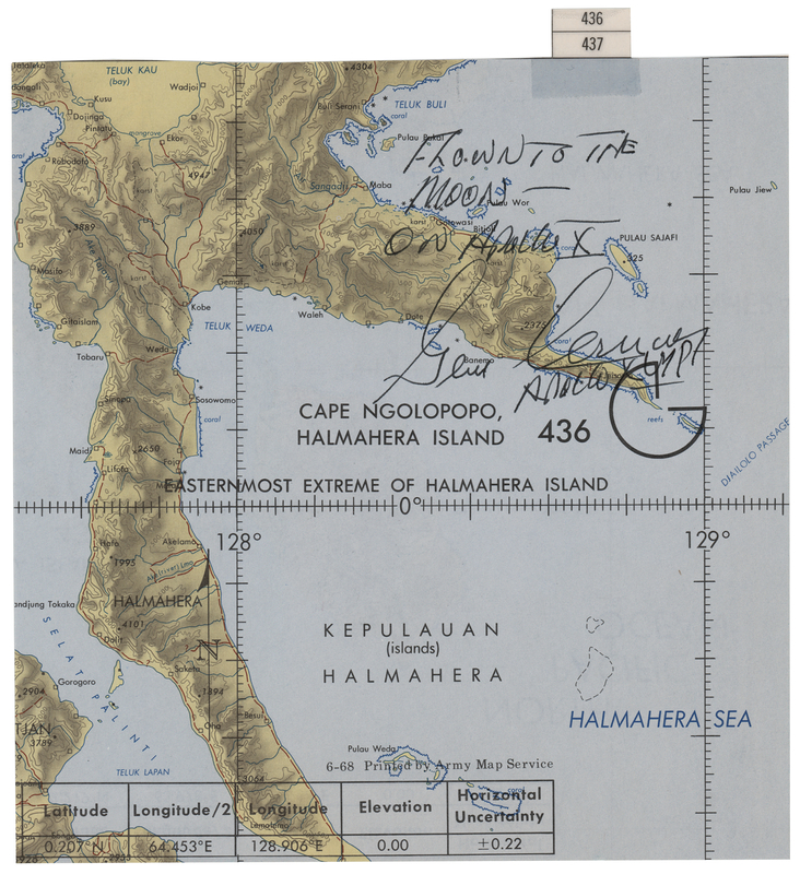 Lot 8165 Apollo 10 Flown Map Page of Indonesia - Signed and Flight-Certified by Gene Cernan