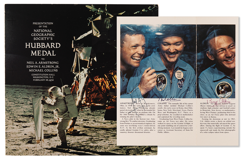 Lot 8188 Apollo 11 Signed Hubbard Medal Program (National Geographic Society)