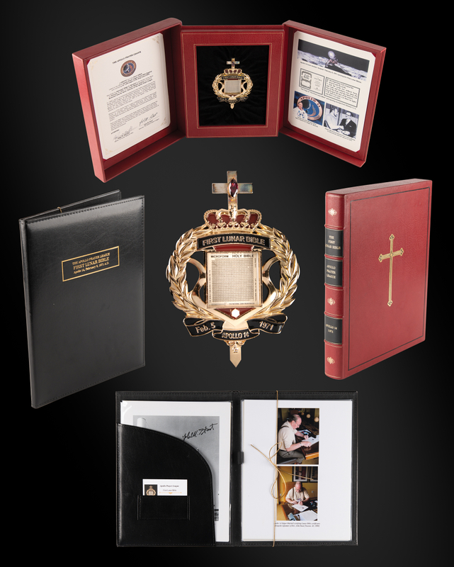 Lot 8310 Apollo 14 Flown Lunar Bible - Rare, Regally Presented Complete Microform of the King James Bible Carried to the Moon's Surface