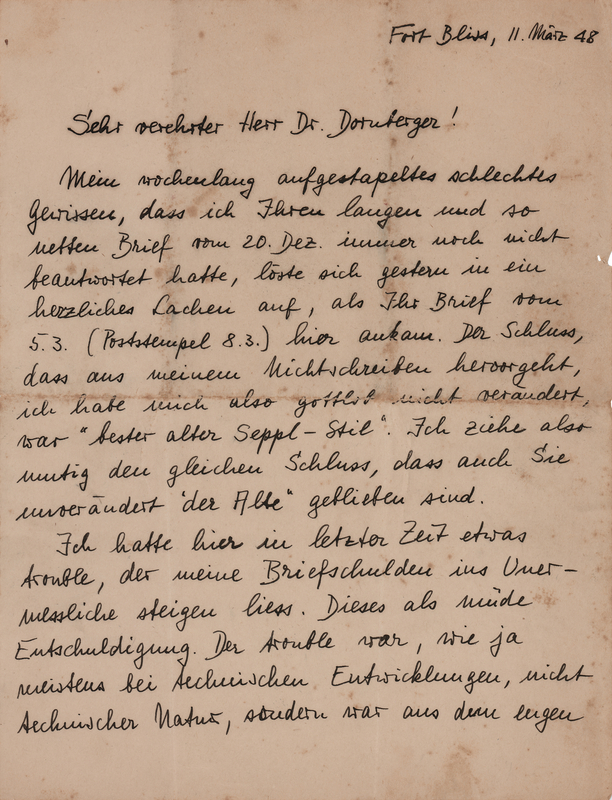 Lot 8505 Wernher von Braun Autograph Letter Signed on Jealousy Amongst His Rocket Team at Fort Bliss: 