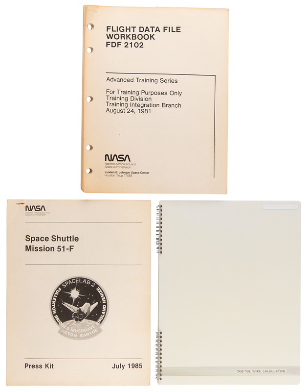 Lot 8553 Space Shuttle Flight Data File Workbook, Orbiter Wire Calculator, and STS-51-F Press Kit